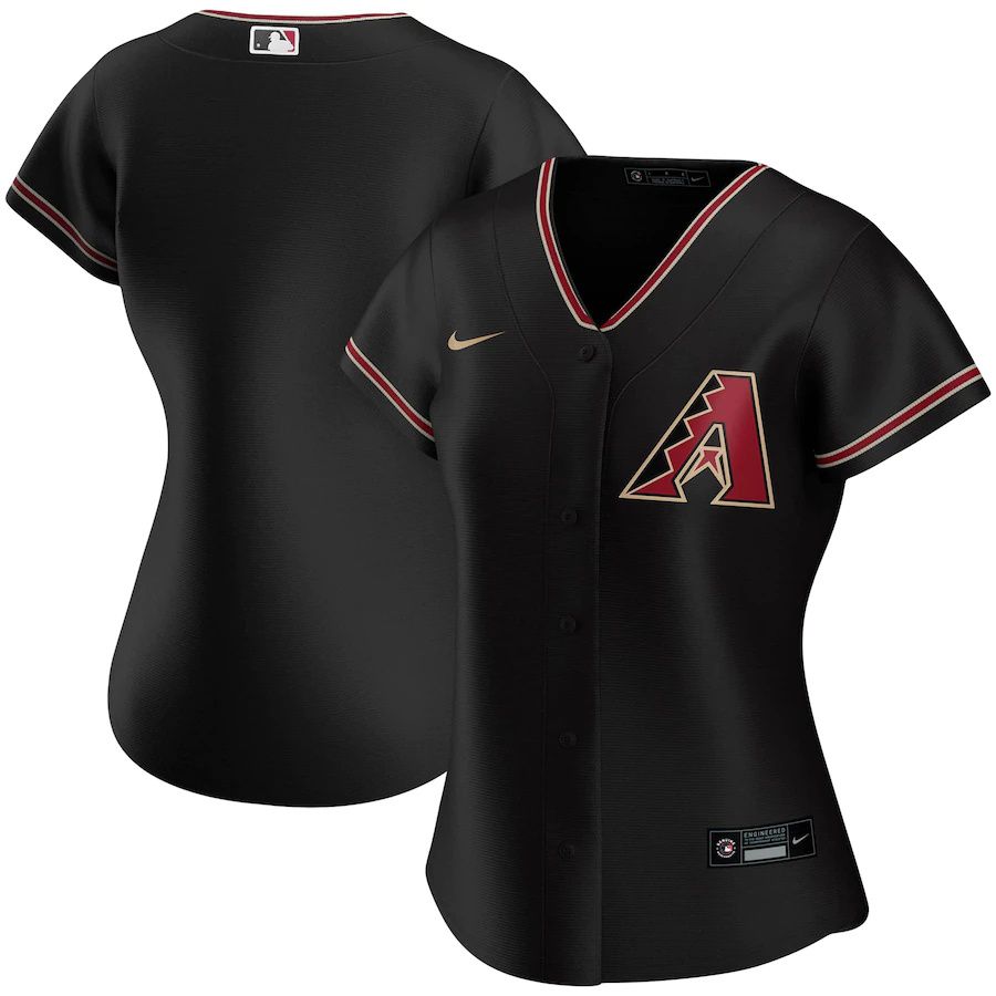Womens Arizona Diamondbacks Nike Black Alternate Replica Team MLB Jerseys->women mlb jersey->Women Jersey